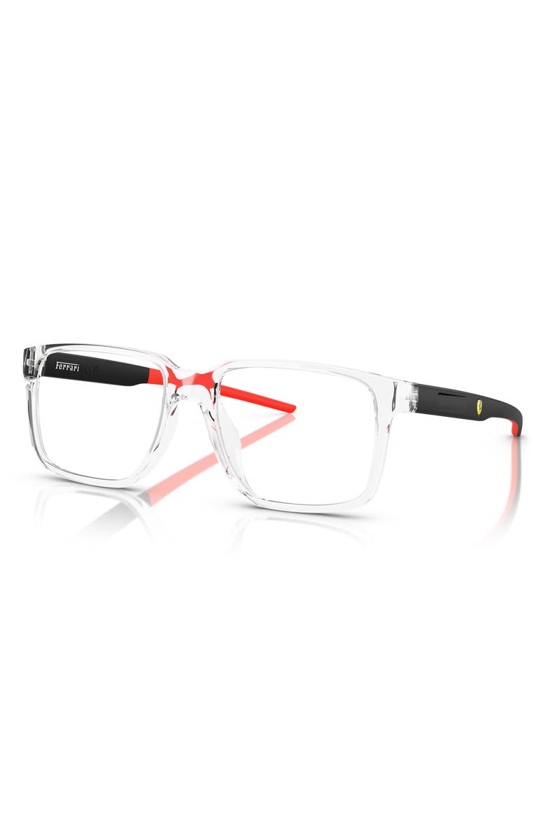 Scuderia Ferrari 54mm Square Optical Glasses, Alternate, color, Crystal