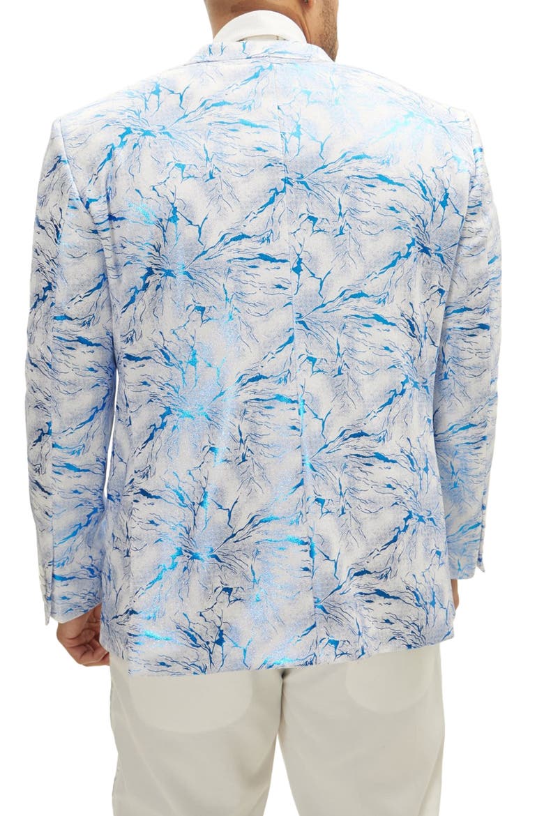 The Wet Look Electric Tuxedo Jacket, Alternate, color, WHITE SAX