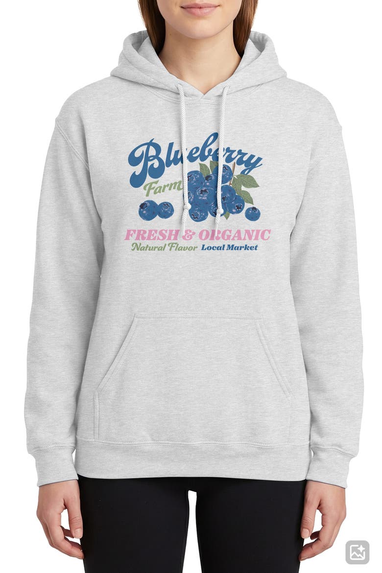 Blueberry Fresh Graphic Hoodie, Main, color, ASH