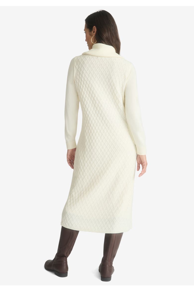Textured Cowlneck Sweater Dress, Alternate, color, CLASSIC RED