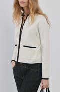 MANGO Contrast Rib Cardigan
