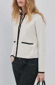 Contrast Rib Cardigan