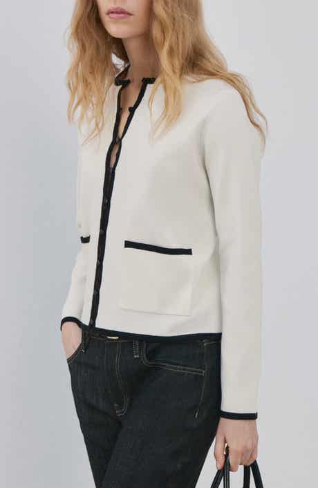 Contrast Rib Cardigan