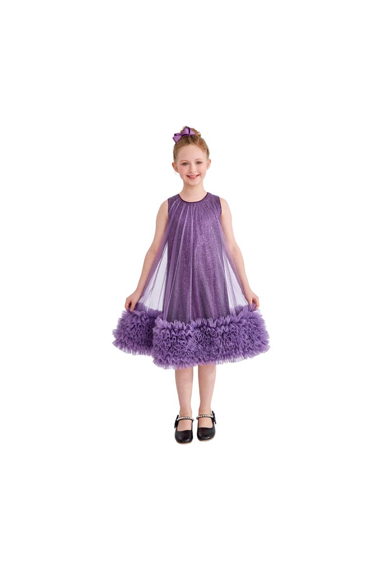 Serenata Glitter Tulle Dress, Alternate, color, Purple