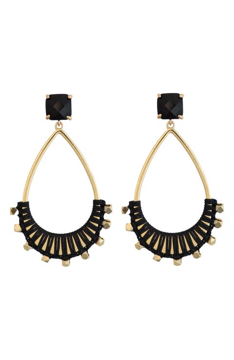 Crystal Wrapped Teardrop Earrings