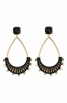 Panacea Crystal Wrapped Teardrop Earrings