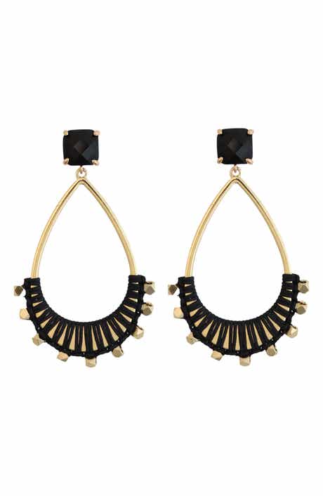 Panacea Crystal Wrapped Teardrop Earrings