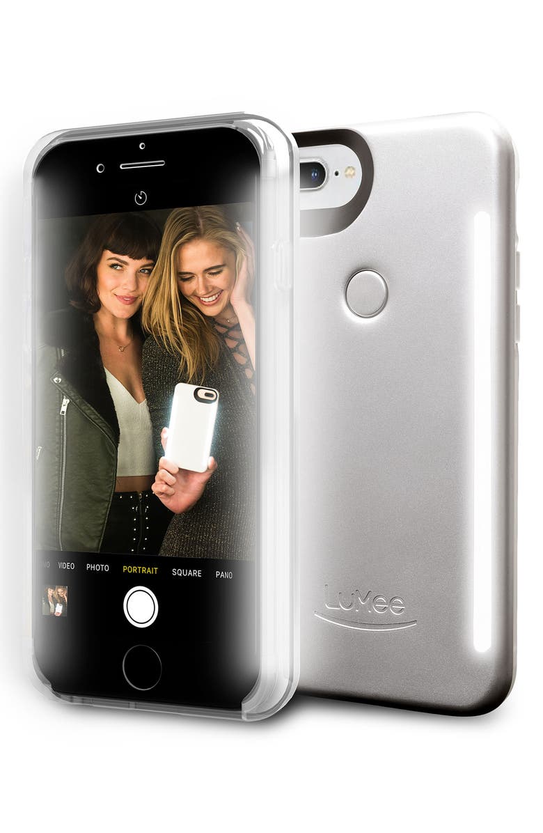 LuMee Duo LED Lighted iPhone 6/6s/7/8 & 6/6s/7/8 Plus Case, Alternate, color, 