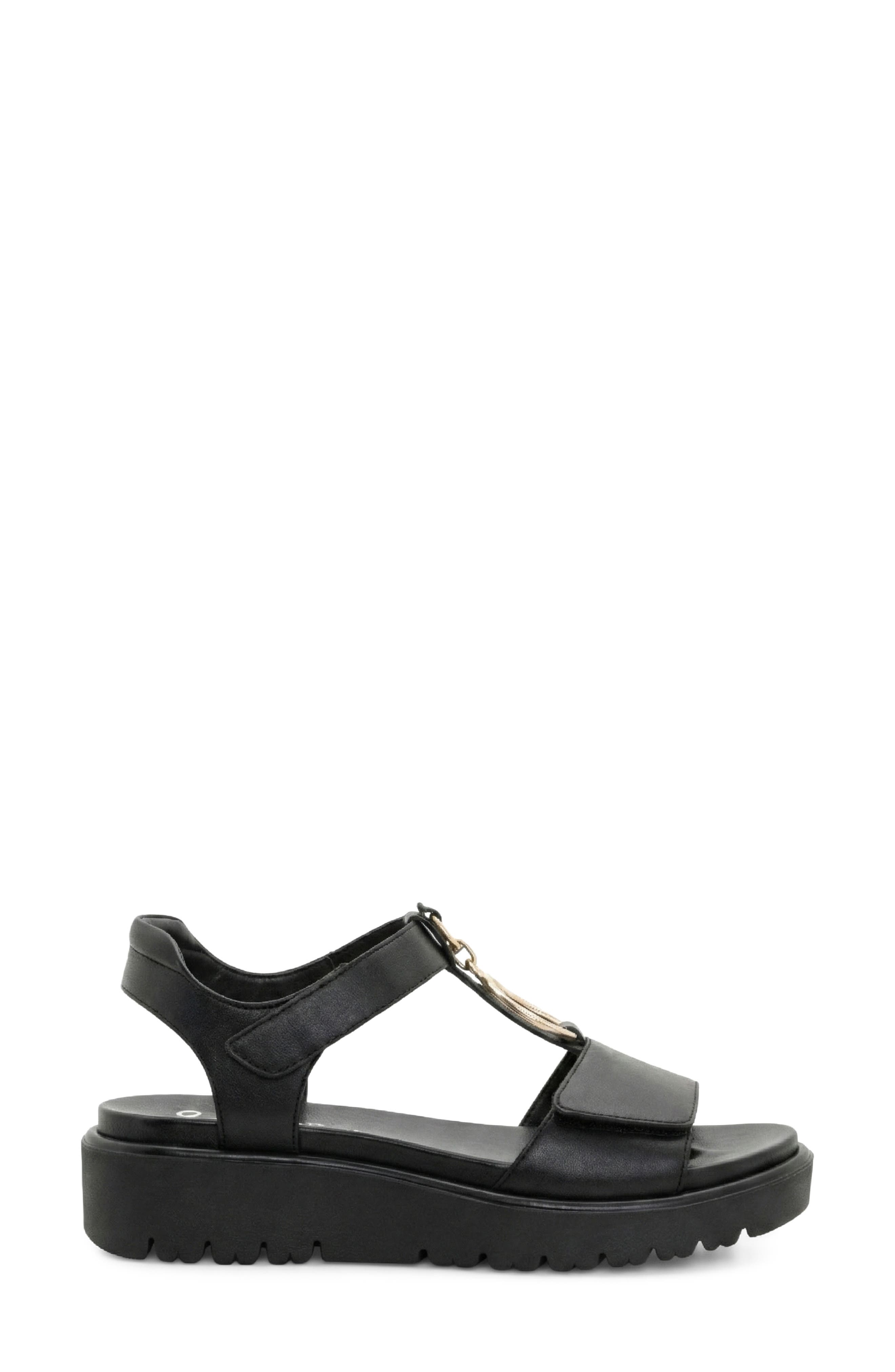 ara Belize Platform Sandal, Alternate, color, Black Nappa Leather