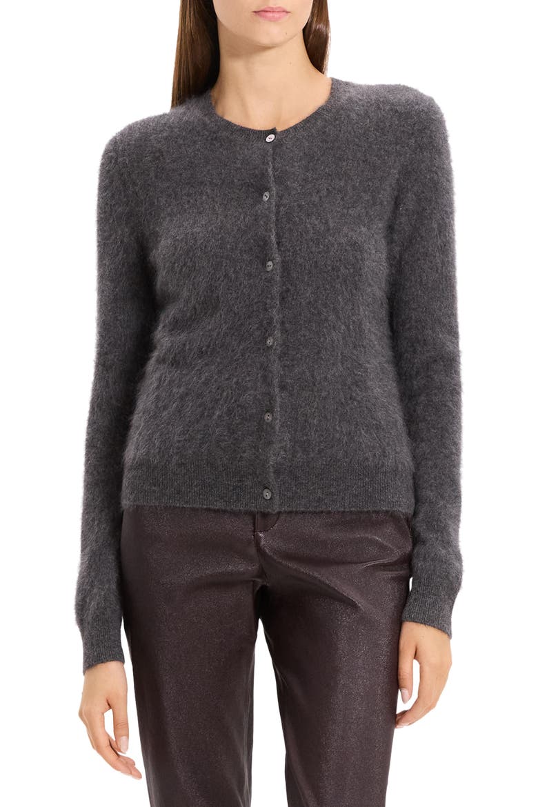 Brushed Cashmere Cardigan, Main, color, LIGHT CHARCOAL