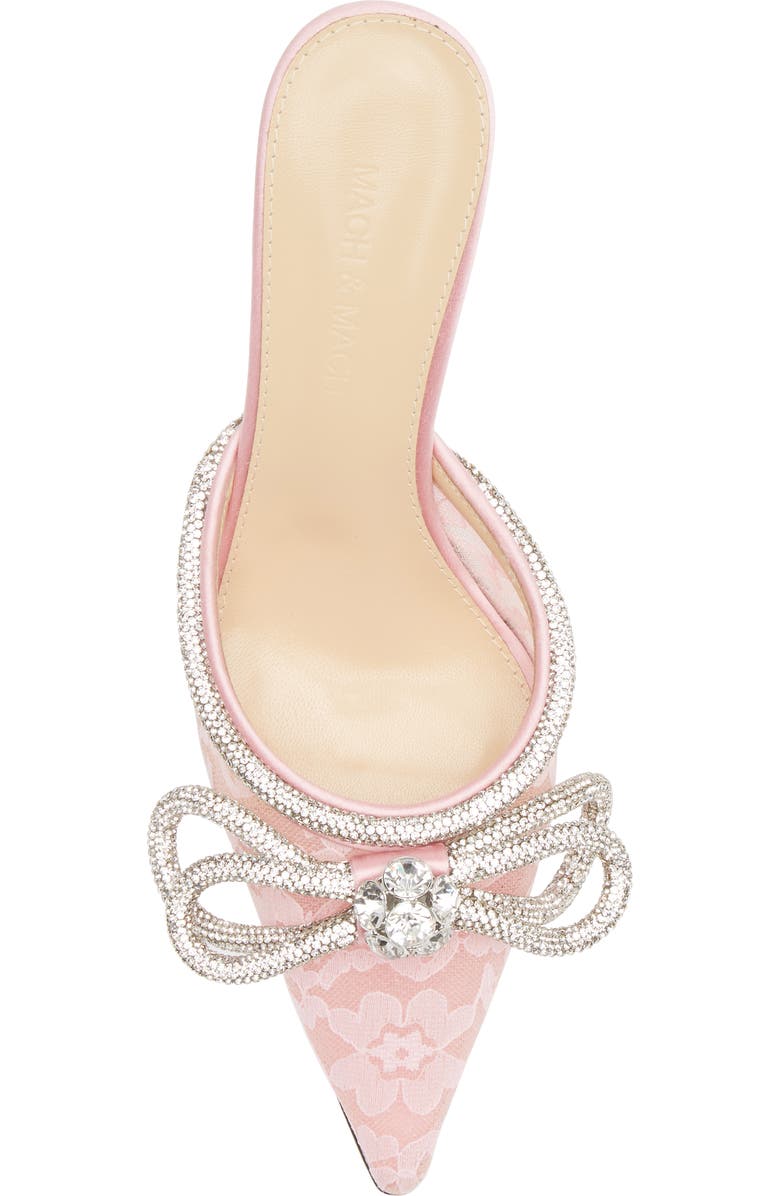 Mach & Mach Double Crystal Bow Pointed Toe Mule, Alternate, color, Pink
