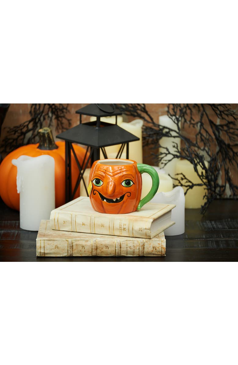 Gallerie II Gilbert Pumpkin Gathered Traditions Joe Spencer 3D Halloween Mug 30 oz, Alternate, color, Orange