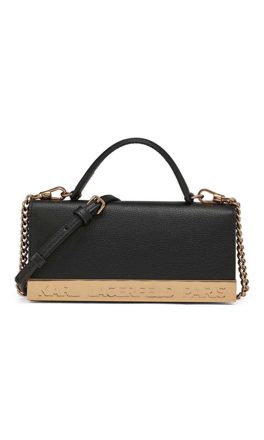 KARL LAGERFELD PARIS Jacqueline Crossbody, Main, color, Black/Gold