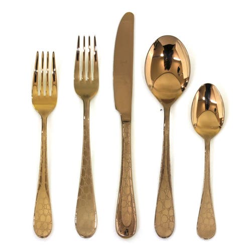 Mepra Coccodrillo Flatware Set In Brown