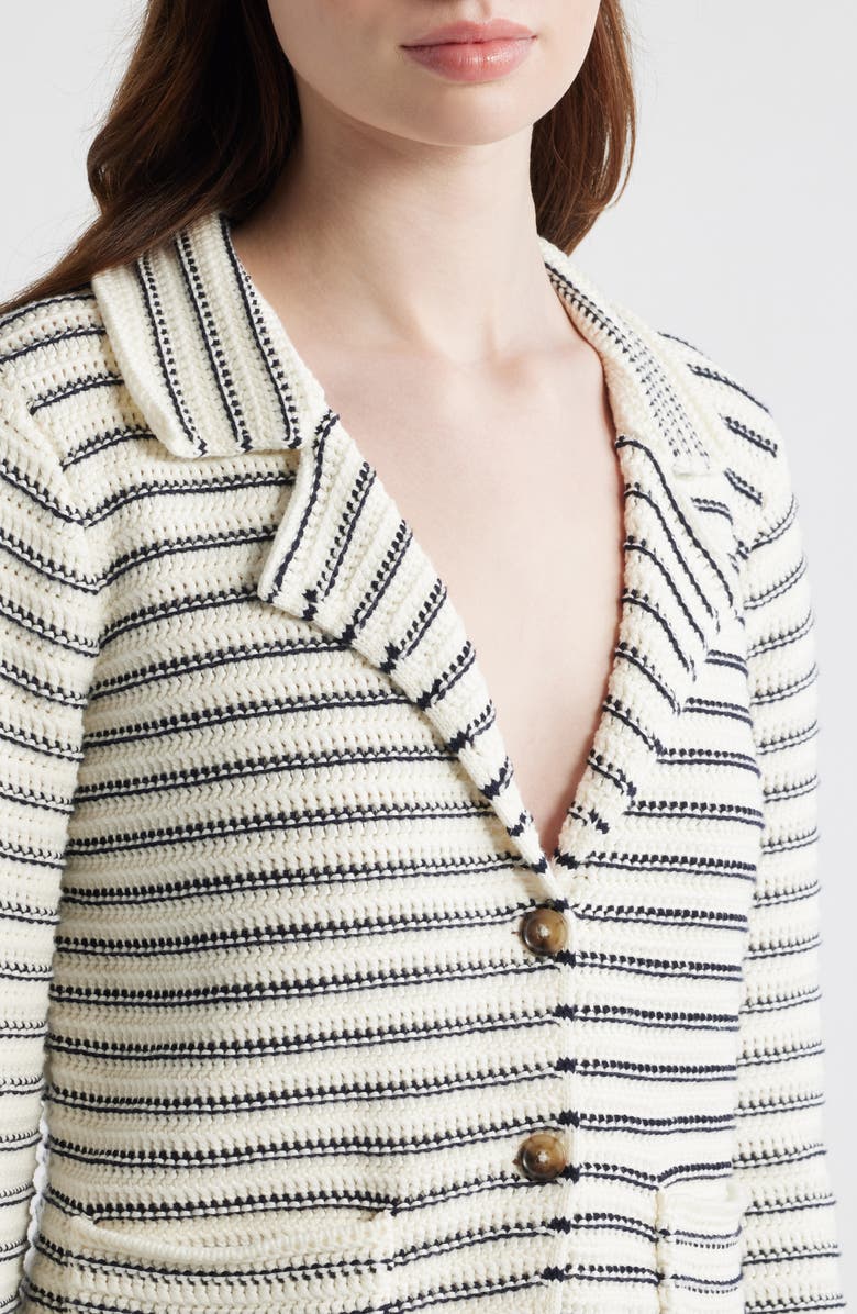 FRAME The Crochet Cotton Blazer, Alternate, color, Cream Multi