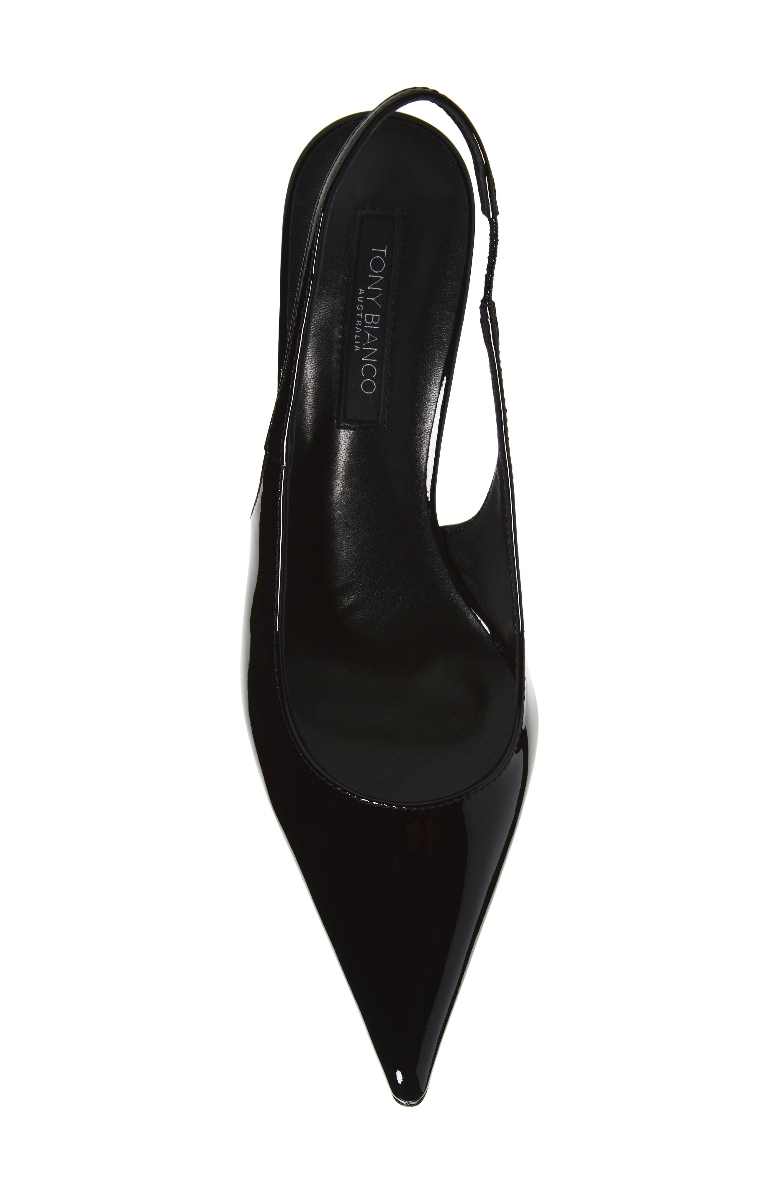 Tony Bianco Slingback Pointed Toe Pump, Alternate, color, Black Patent