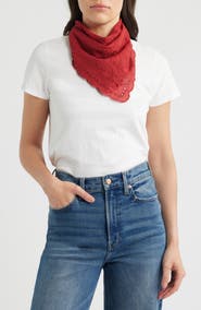 Madewell Embroidered Floral Eyelet Organic Cotton Bandana