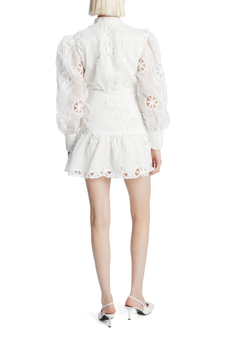 Remy Long Sleeve Floral Lace Minidress, Alternate, color, ORCHID WHITE