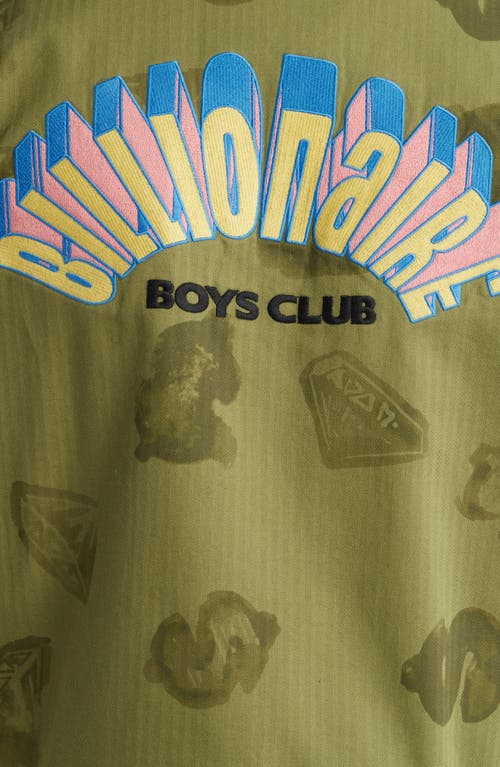 Billionaire Boys Club Bb Workman Cotton Herringbone Zip Jacket In Green