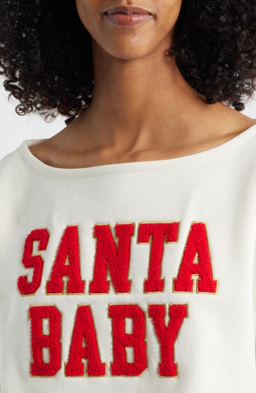 Vinyl Icons Santa Baby Fleece Sweatshirt In White