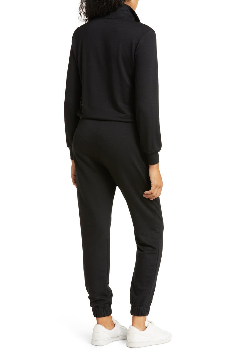 Ski Weekend Half Zip Jumpsuit, Alternate, color, BLACK