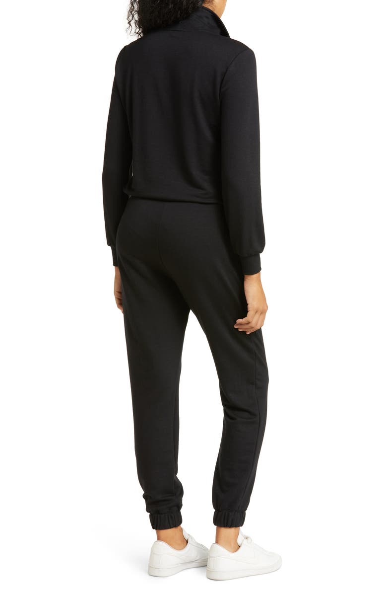 Beyond Yoga Ski Weekend Half Zip Jumpsuit, Alternate, color, Black