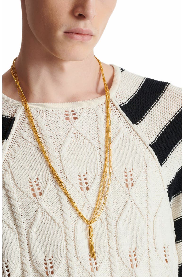 Sync Golden Brass Long Necklace, Alternate, color, Gold