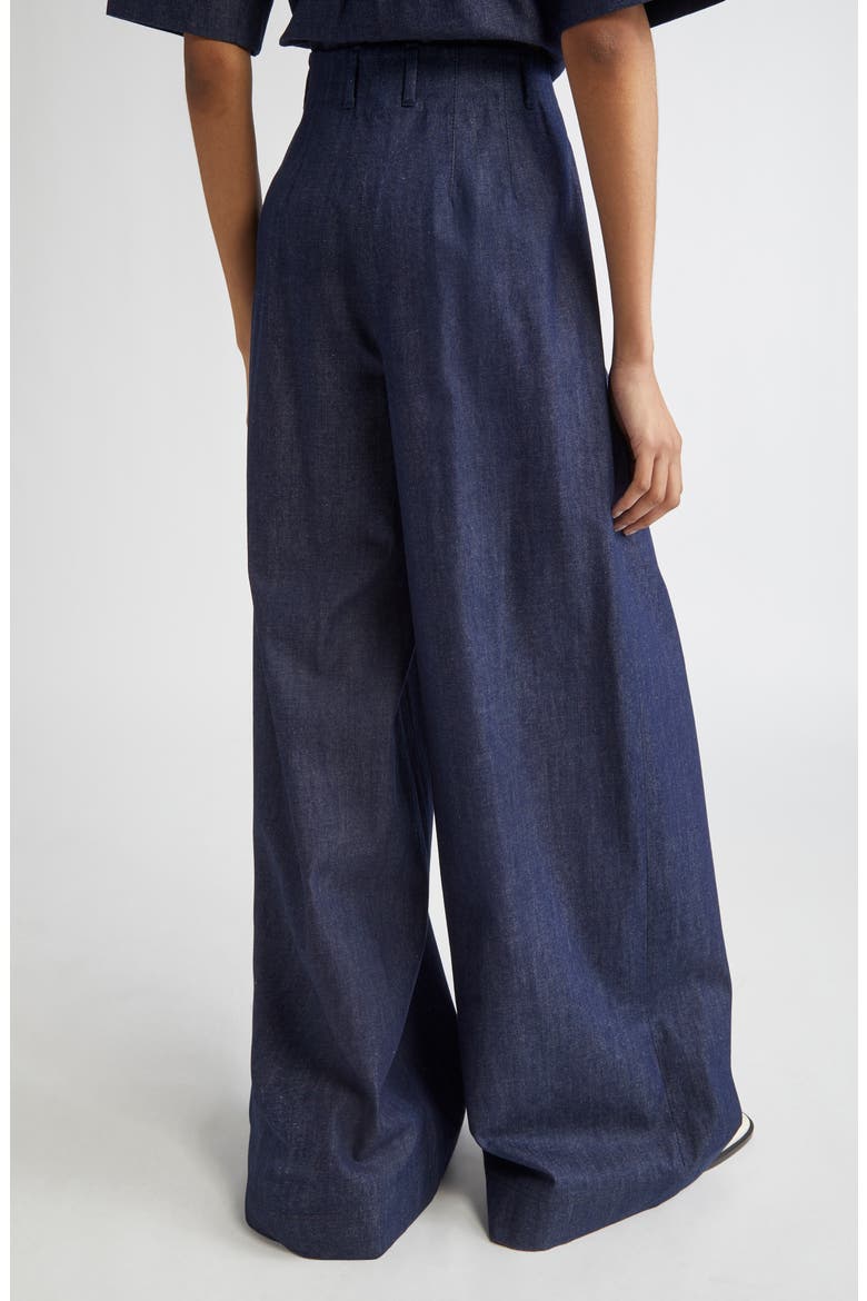 Warren Inverted Pleat Wide Leg Jeans, Alternate, color, INDIGO