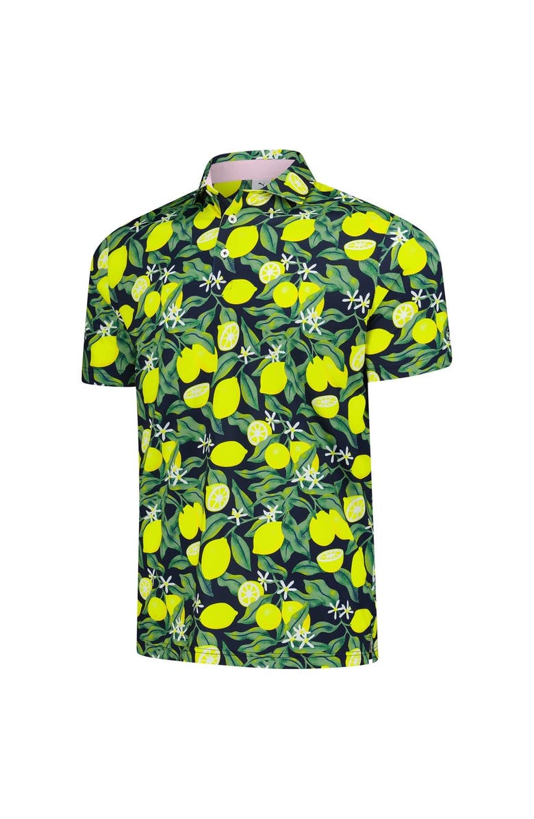 PUMA Men's Puma Navy Arnold Palmer MATTR Lemon Branch Polo, Alternate, color, 