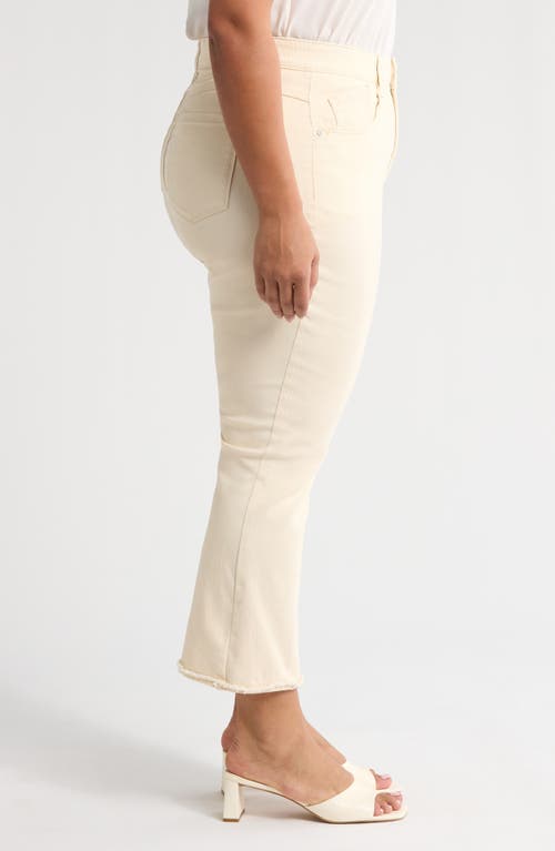 Wit & Wisdom 'ab'solution Frayed High Waist Ankle Slim Straight Leg Pants In Ecru