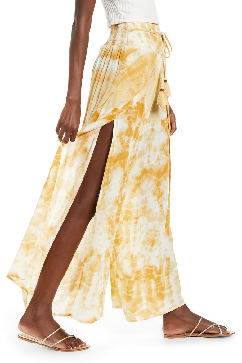 Indio Wide Leg Pants, Alternate, color, GOLD IVORY