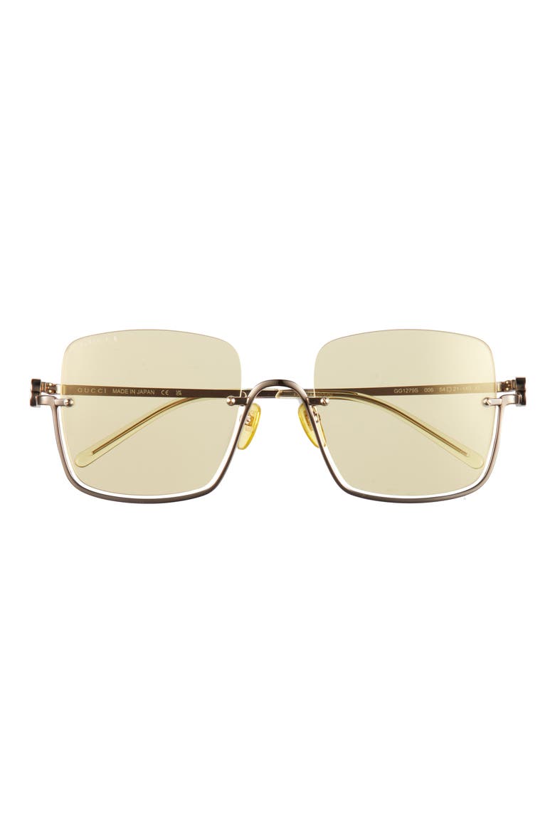 54mm Half Rim Sunglasses, Main, color, GOLD GOLD GOLD
