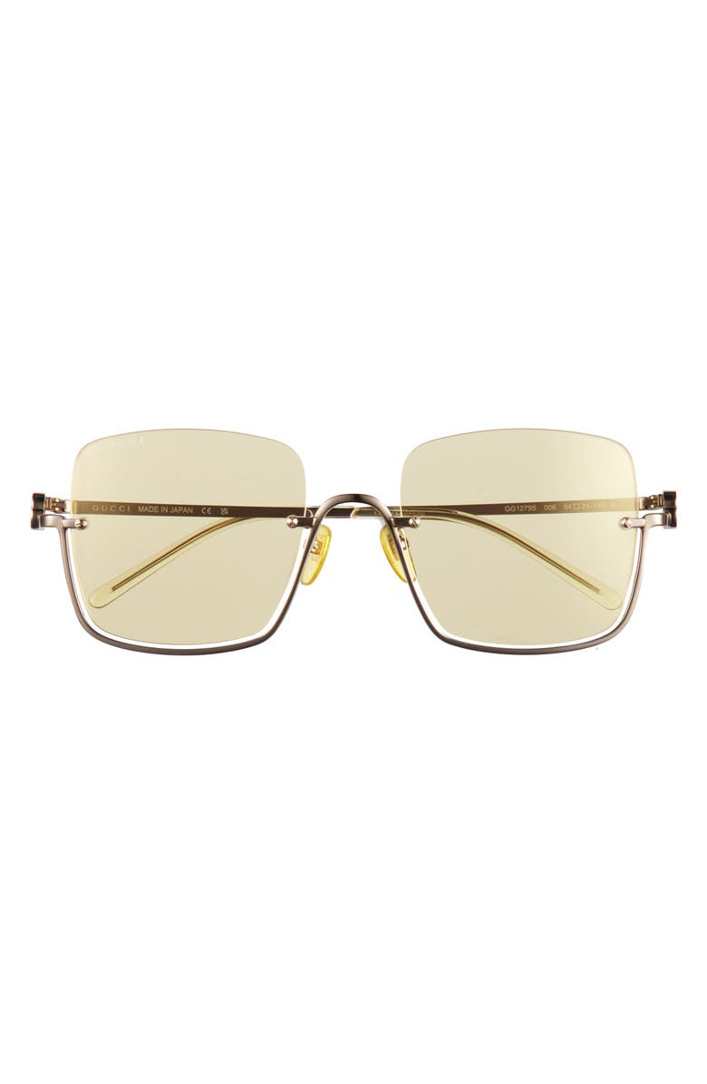 Gucci 54mm Half Rim Sunglasses, Main, color, Gold Gold Gold