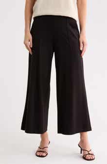 Ponte Crop Wide Leg Pull-On Pants