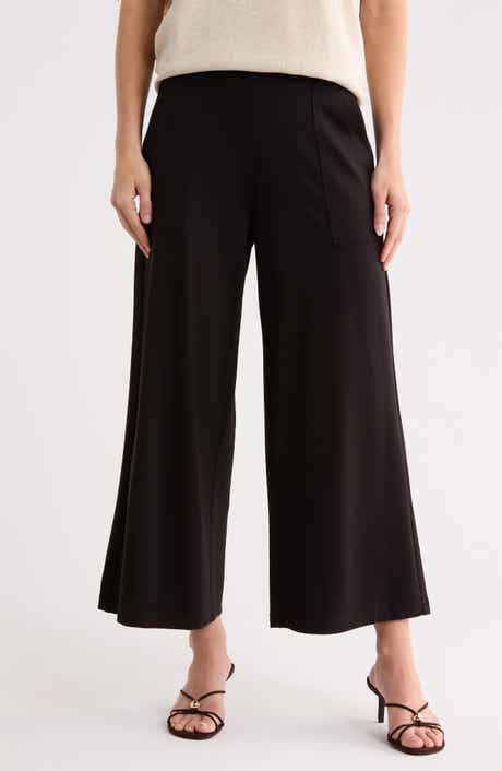 Ponte Crop Wide Leg Pull-On Pants