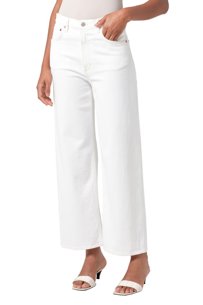 Ren High Waist Wide Leg Jeans, Main, color, WHITE WASH (WHITE MILK)