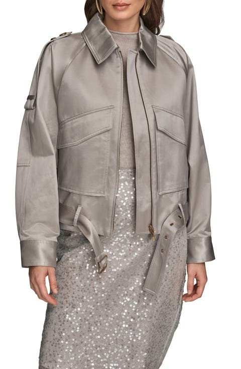 Pocket Cotton Blend Zip Jacket