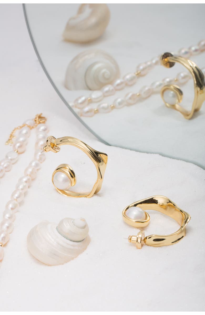 Classicharms Natalie Molten Sculptural Hoop Earrings, Alternate, color, Gold