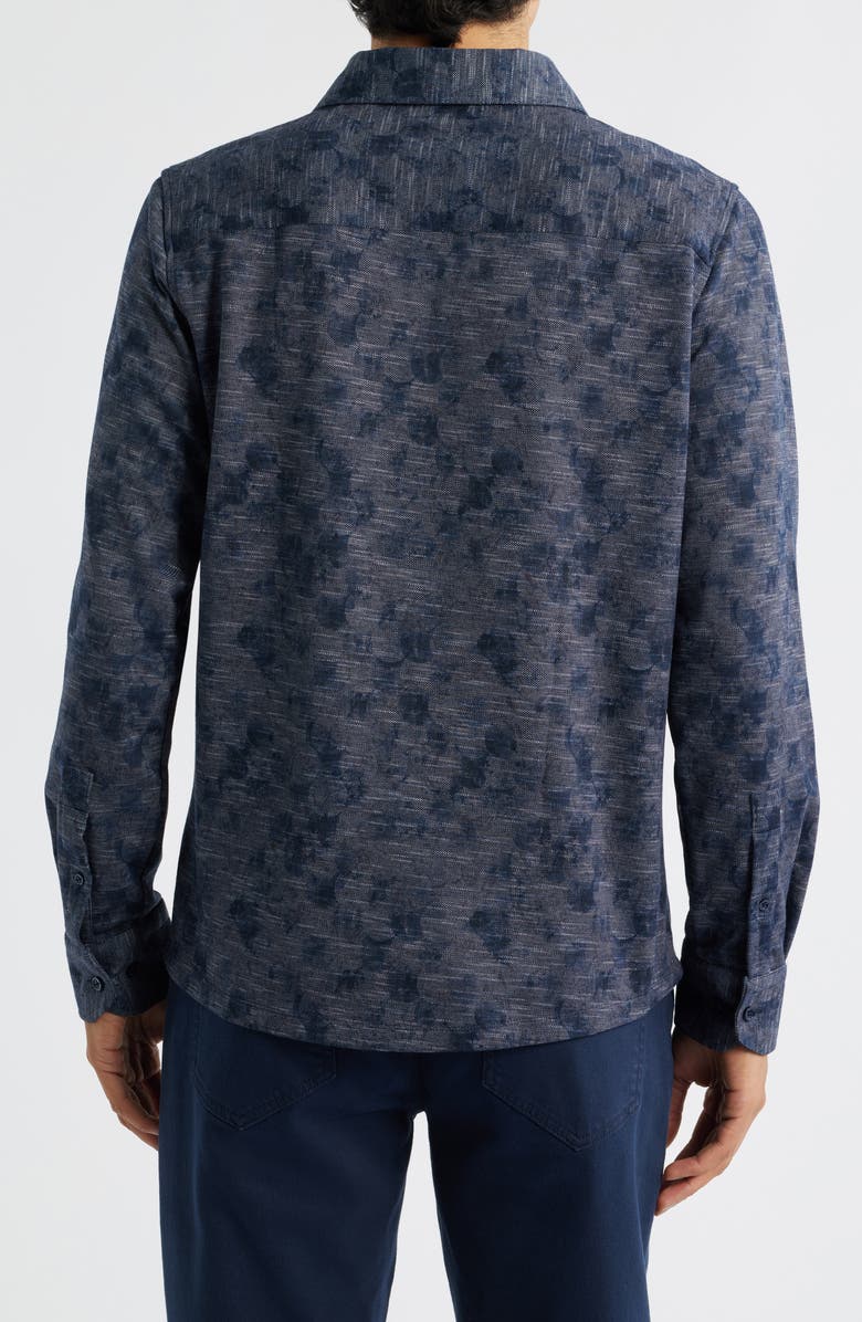 Robert Barakett Zander Knit Button-Up Shirt, Alternate, color, Navy