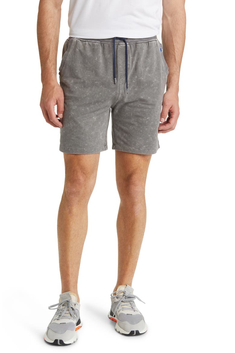 Acid Wash Fleece Sweat Shorts, Main, color, GREY