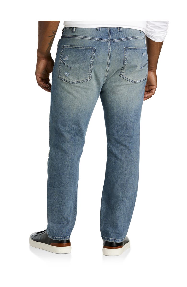 True Nation by DXL Worn-In Rip and Repair Tapered-Fit Jeans, Alternate, color, Worn To Pieces