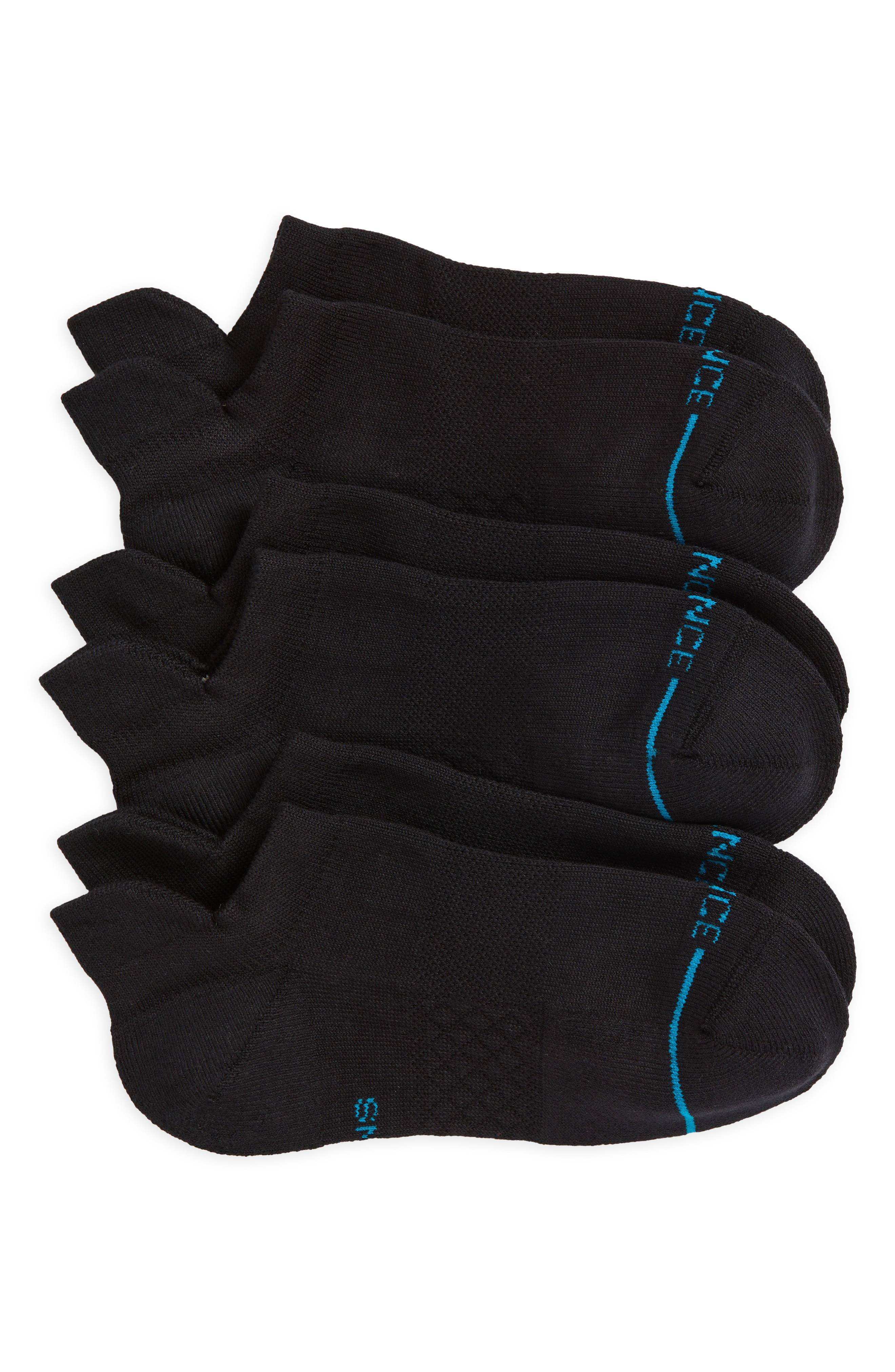 Stance Icon Assorted 3-Pack Low Tab No-Show Socks in Black/black 
