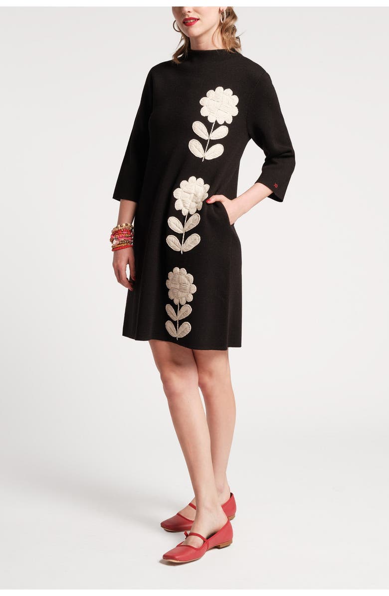 Frances Valentine Annie Dress Posy Embroidery Merino Wool Blend, Alternate, color, 