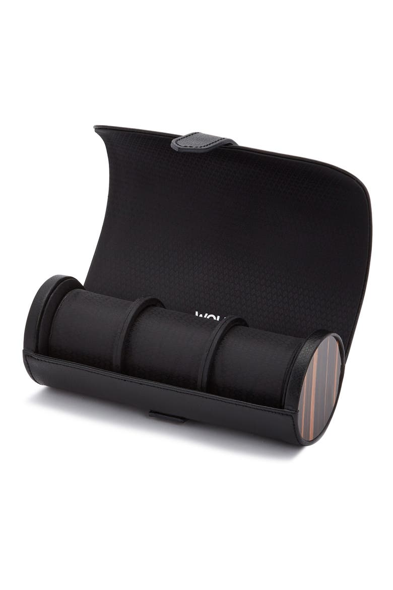 Roadster Watch Roll, Alternate, color, BLACK