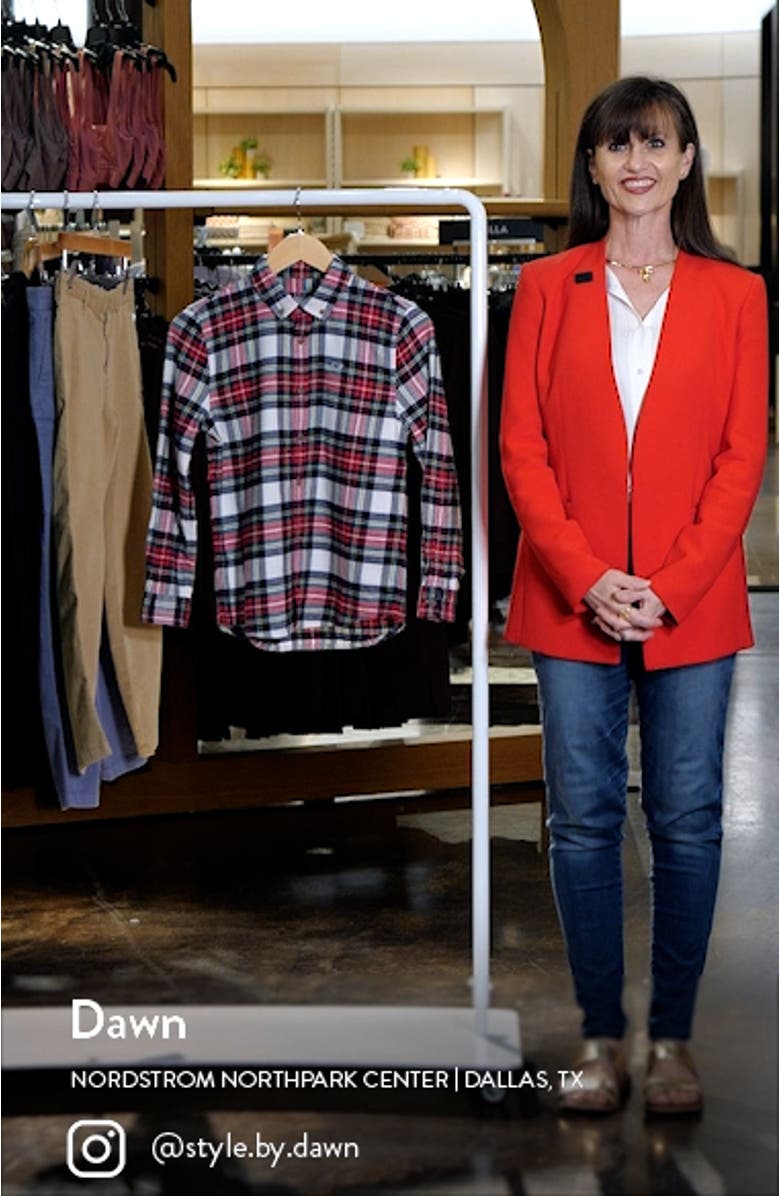 Kids' Plaid Cotton Flannel Button-Down Shirt, sales video thumbnail