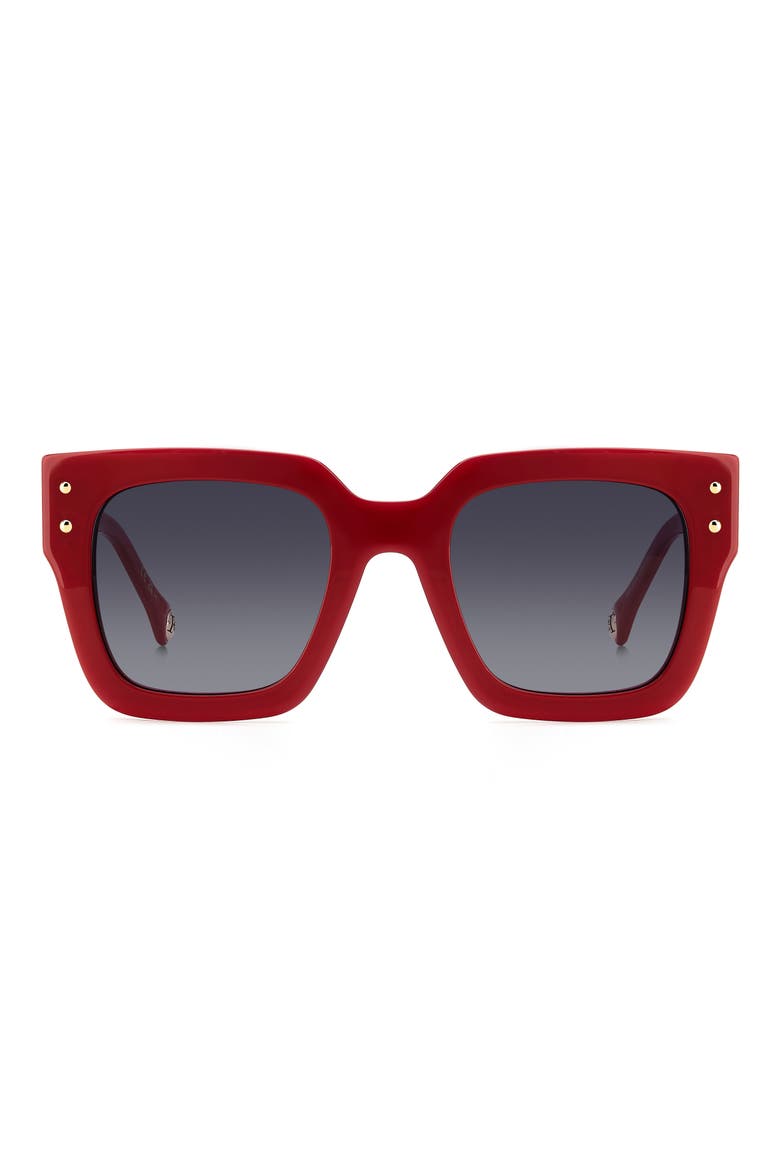 51mm Gradient Square Sunglasses, Main, color, RED/ DARK GREY SF