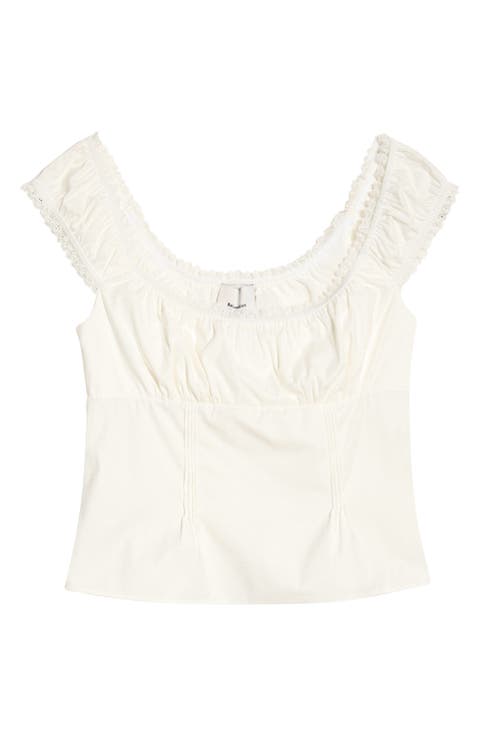 Amouret Lace Trim Square Neck Top