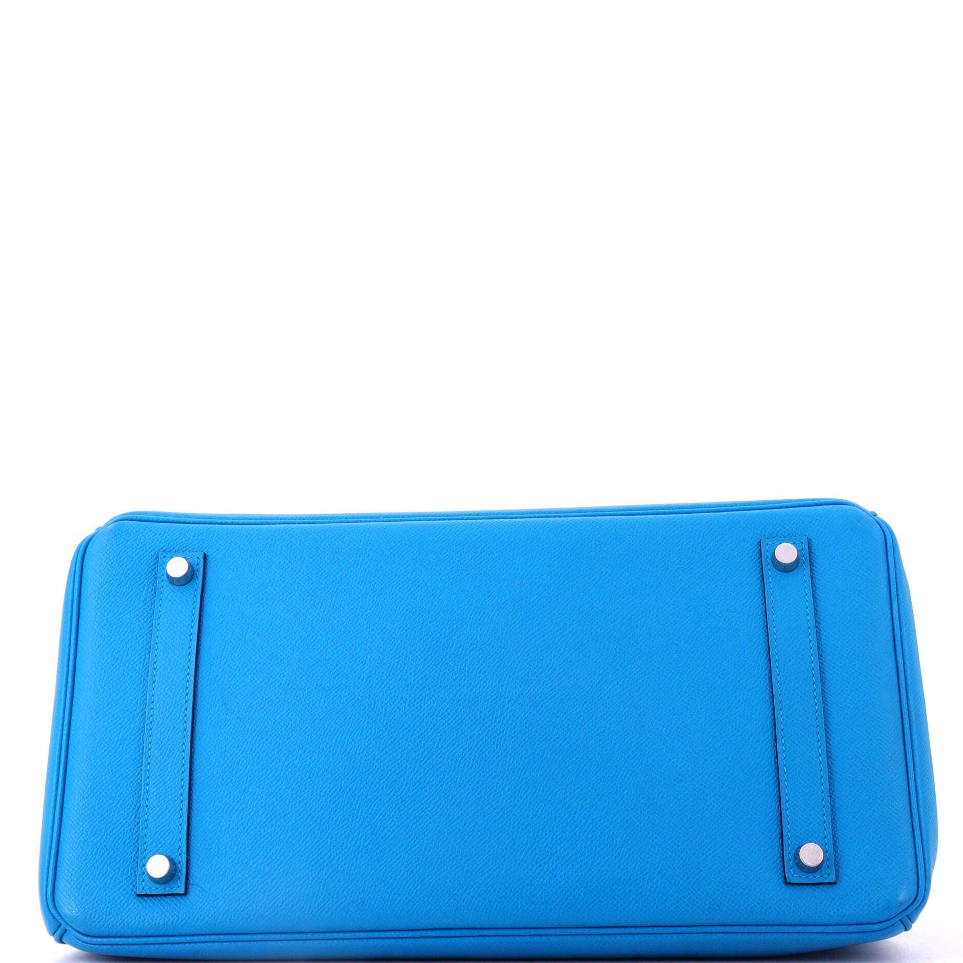 Pre-Owned Hermes Birkin Handbag Blue Epsom with Palladium Hardware 35, Alternate, color, Bleu Zanzibar