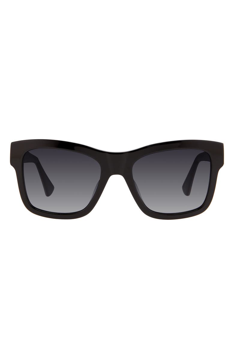 Kurt Geiger London 56mm Square Sunglasses, Main, color, Black Animalier/ Dark Grey Sf