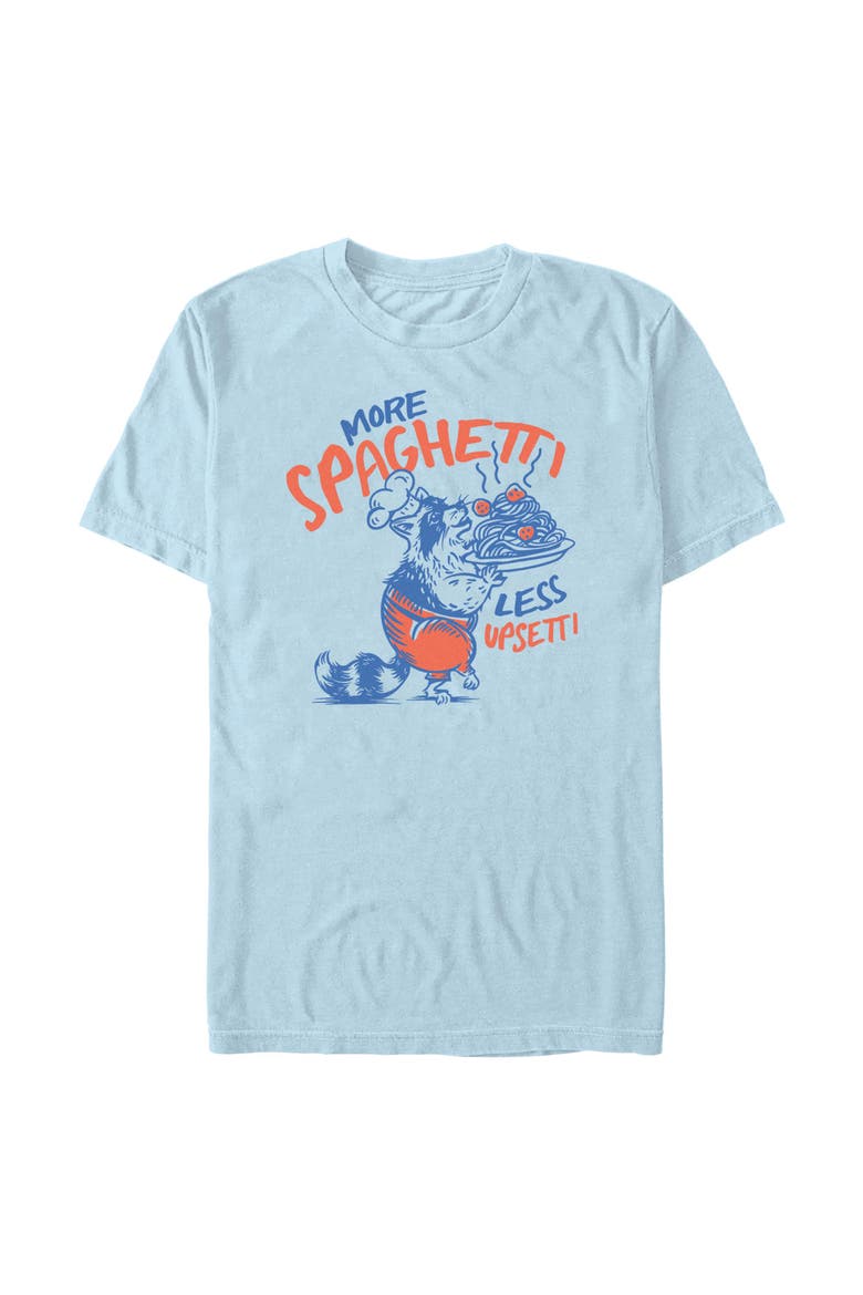 Men's Lost Gods More Spaghetti Raccoon  Graphic T-Shirt, Main, color, Light Blue